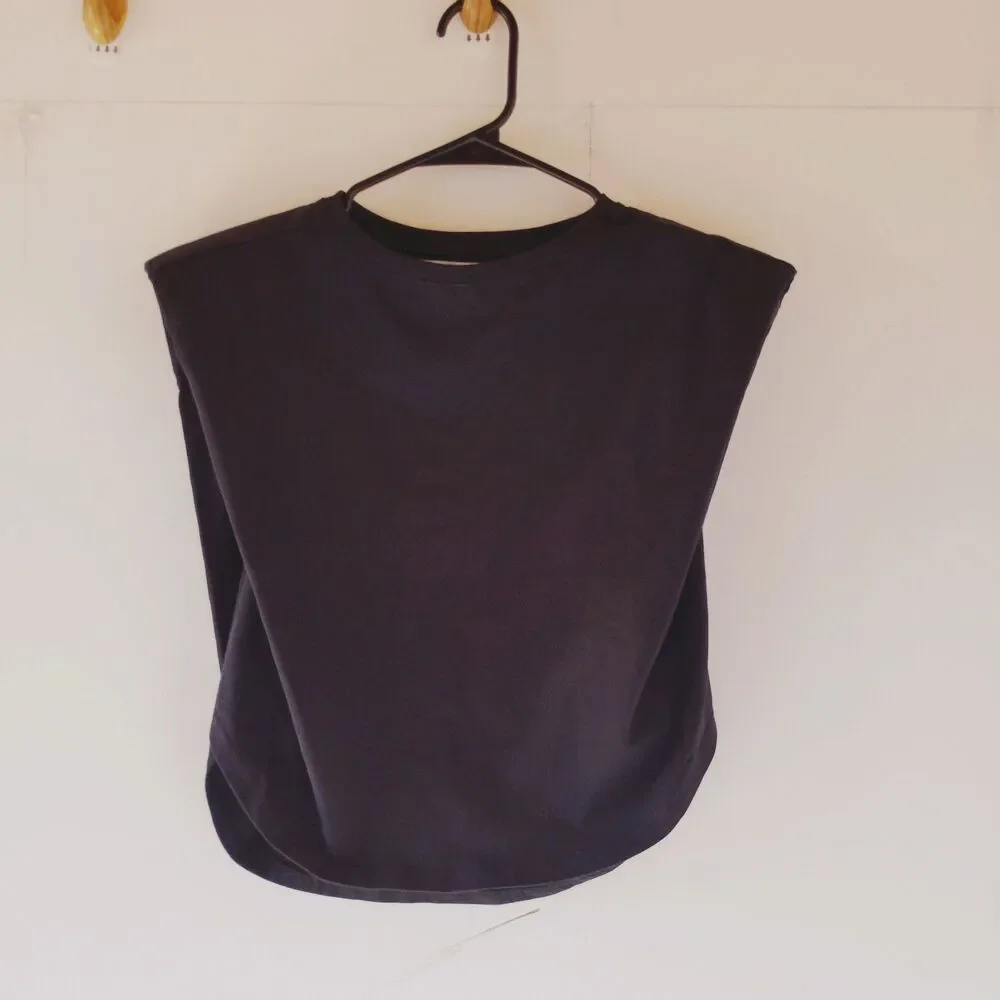 Beach Riot Dunes Crop Muscle Shirt Black Size XS - Picture 3 of 9